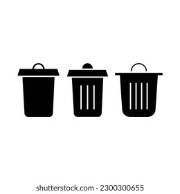 Flat Bin Icon Symbol Vector Illustration