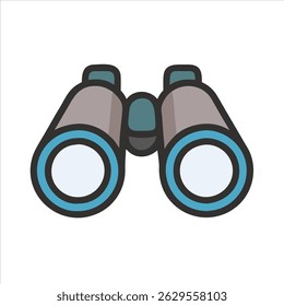 Conceito de design de ícone de objeto binocular plano isolado