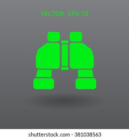 Flat Binoculars icon, vector illustration