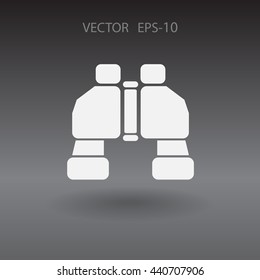 Flat Binoculars icon, vector illustration