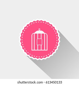 Flat bird cage icon on white background