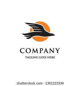 flat bird fly logo icon vector template
