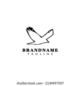 flat bird logo cartoon icon design template black modern hand drawn vector illustration