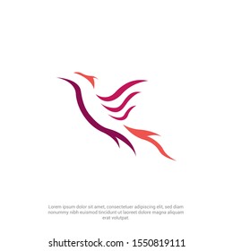 Flat bird logo. Minimalistic bird symbol design
