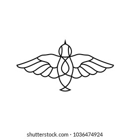 Flat birdie icon logo. Pictogram isolated on white background. Flying insect symbol. 