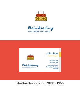 Flat Birthday cake Logo and Visiting Card Template. Busienss Concept Logo Design