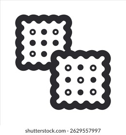 Flat biscuit object icon design concept isolated