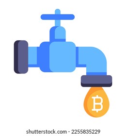 Flaches Bitcoin-Faucsymbol-Design