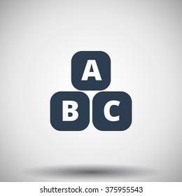 Flat black Abc Blocks icon