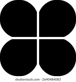 A Flat black abstract figure