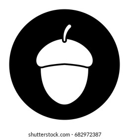 flat black acorn icon