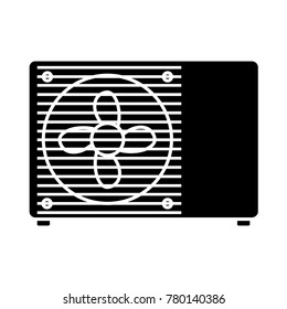 Flat black air conditioner icon
