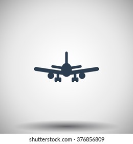 Flat black Airplane icon