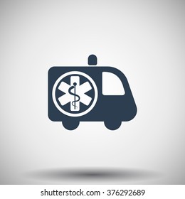 Flat black Ambulance icon