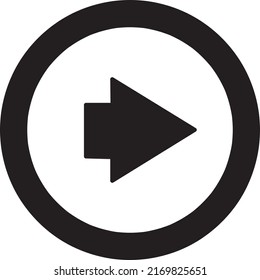 Flat black Arrow Right web icon in circle on white background.eps
