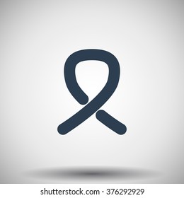Flat black Awareness Ribbon icon