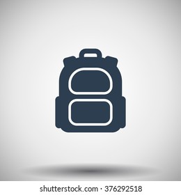 Flat black Backpack icon