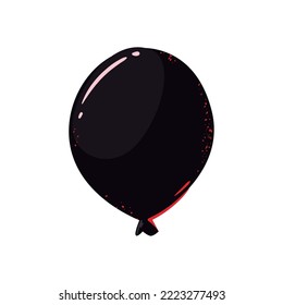 flat black balloon over white