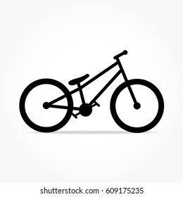 flat black bicycle icon with shadow effect