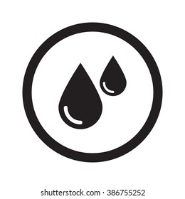 Flat black Blood web icon in circle on white background