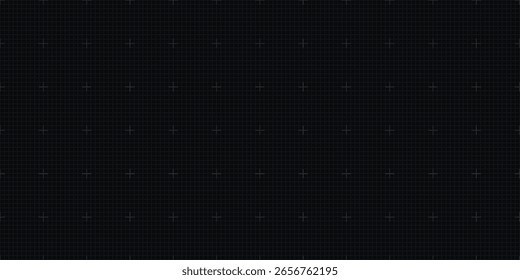 Plantilla plana negra con rejilla técnica blanca delgada. Diseño minimalista para uso de ingeniería o planificación. Ilustración vectorial de stock en estilo plano.
