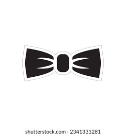 Icono de corbata de arco negro plano. Corbata de arco de signo aislada sobre fondo blanco en diseño plano. Icono de corbata de arco, Icono de corbata de arco en diseño plano de moda para tu web.