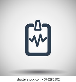 Flat black Cardiogram Clipboard icon