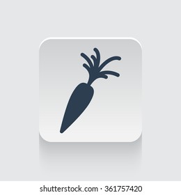 Flat black Carrot icon on rounded square web button