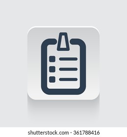Flat black Checklist icon on rounded square web button