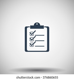 Flat black Clipboard Checklist icon