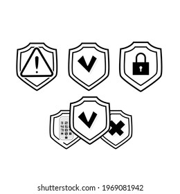 Flat black collection on white backdrop. Box vector flat icon. Vector template. Thin line icon set. Outline symbol collection. Black background. Abstract icon. Web template. Business technology.