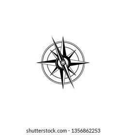 flat black compass icon isolated on white. compass traveler sign. Vector flat illustration. Orientation and navigation symbol. Old retro tool. Journey, adventure symbol. Seach and find. Hint, help - Shutterstock ID 1356862253