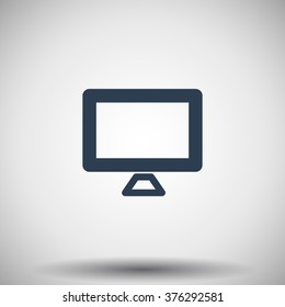 Flat black Computer Screen icon