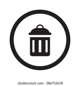 Flat black Delete web icon in circle on white background