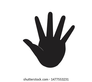 Flat black econ hands (arm, palm). Vector illustration.