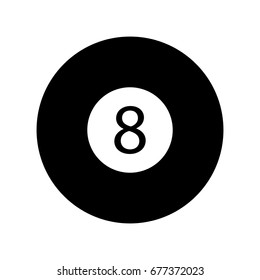Flat Black Eight Pool - Billiard Ball Icon Vector Isolated