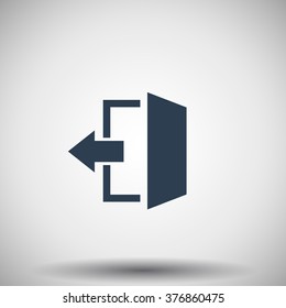 Flat black Exit icon