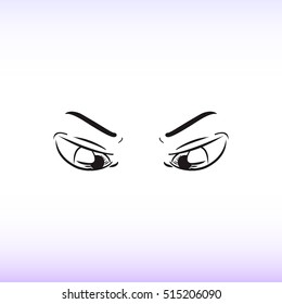 flat black eyes template in ruthless expression