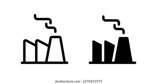 Flat black factory icons. EPS 10