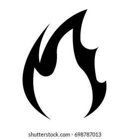 flat black fire icon