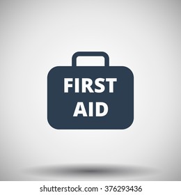 Flat black First Aid Kit icon