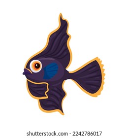 flat black fish over white