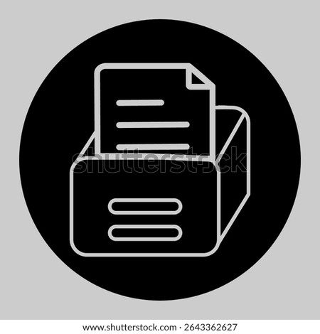 Flat black folder with multiple document sheets.