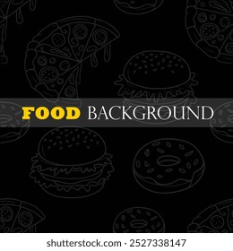 flat black food background,burger,pizza, food background
