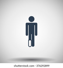 Flat black Foot icon