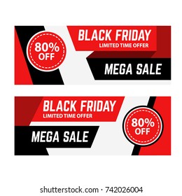 Flat black friday banner