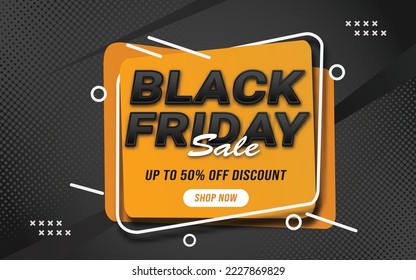 Flat black friday landing page abstract and yeloow frame template