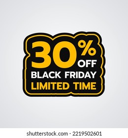 Flat black friday stickers symbol vector