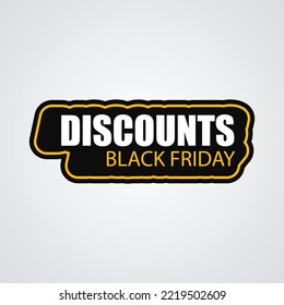 Flat black friday stickers symbol vector