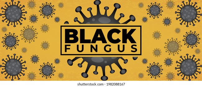 Flat Black Fungus Background Vector Template